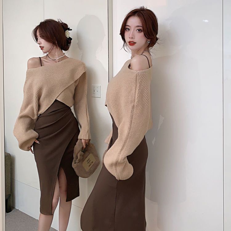 Áo Sweater Dệt Kim Dáng Ngắn Thời Trang Mùa Thu Hàng Mới