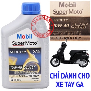 Dầu nhớt xe tay ga Mobil Super Moto Scooter 10w40 (chai 800ml) German Lubricant Mobil Scooter