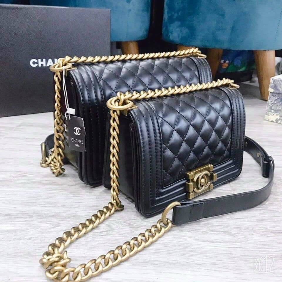 Túi Đeo Chéo Chờ Neo Boy Viền Xích Size 20 &amp; Size 25 Kèm Hộp Chanh Xả