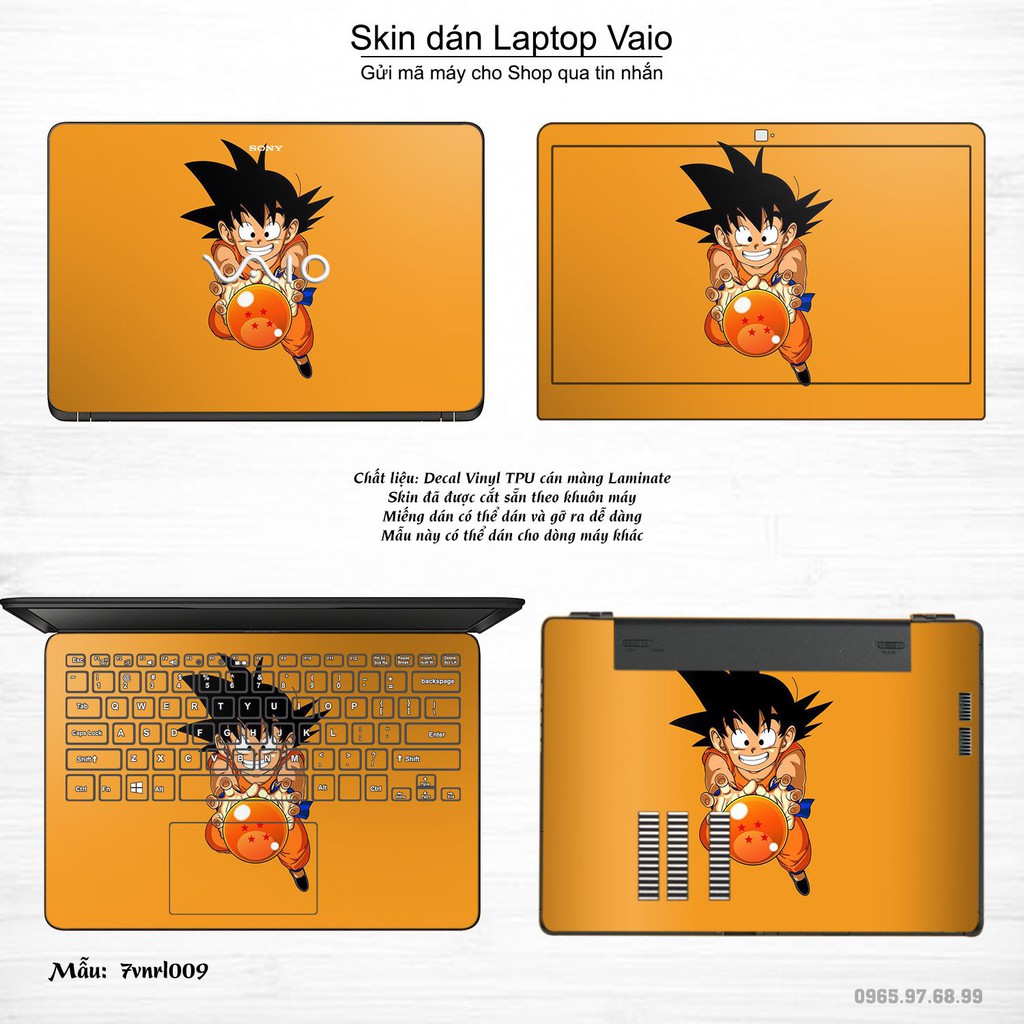 Skin dán Laptop Sony Vaio in hình Dragon Ball (inbox mã máy cho Shop)