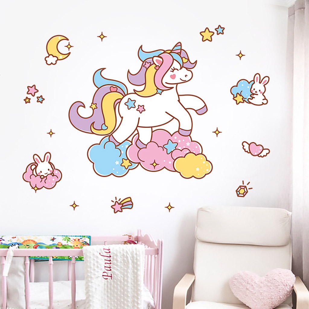Tranh dán tường cho bé, decal dán tường cho bé yêu mẫu ngựa thần Pony C16
