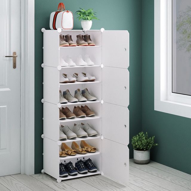 Cánh Cửa Nhựa Ghép Tủ Kích Thước 35x35 cm Hai Màu Đen Trắng-Tặng Chốt