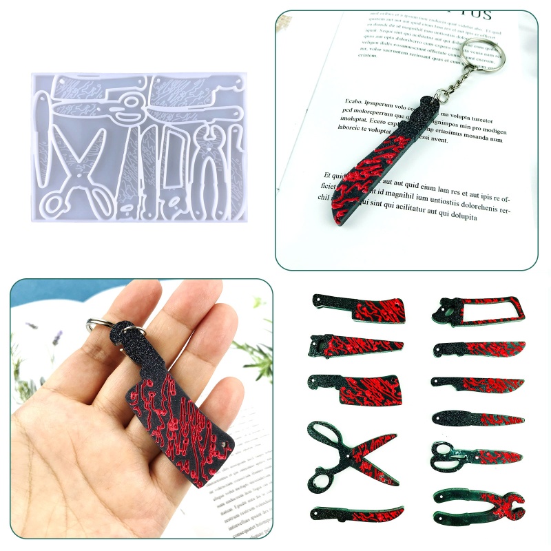 Khuôn Silicone Làm Mặt Dây Chuyền Hình Cây Kéo DIY