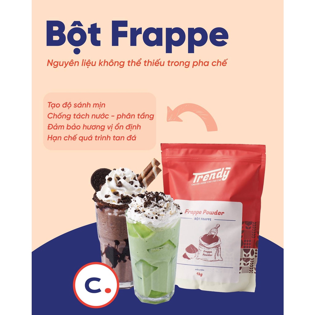 Bột Socola, Frappe, Khoai môn gói 1kg - Nguyên liệu pha chế pudding, trà sữa, thức uống giải khát