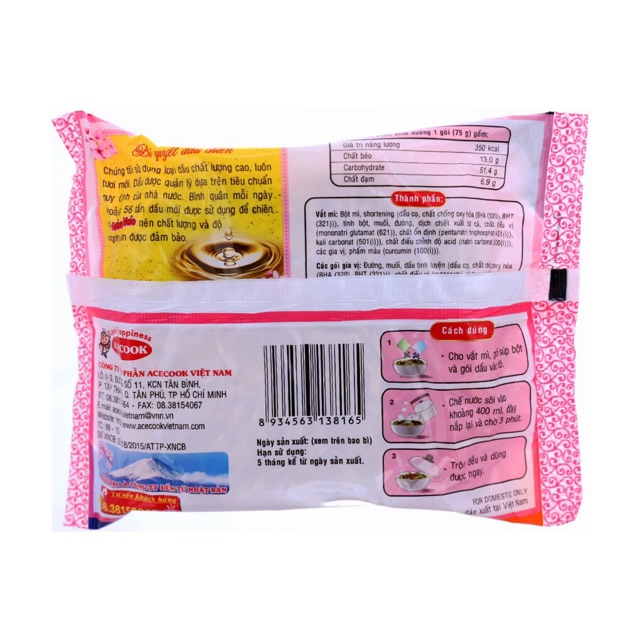 ( 1 Thùng ) Mì Hảo Hảo Chua Cay 30x75g