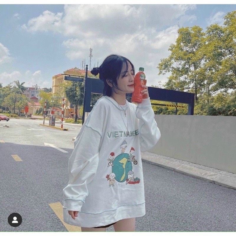 Áo Sweater Form Rộng Vietnamese Nam Nữ Chất Nỉ Cotton