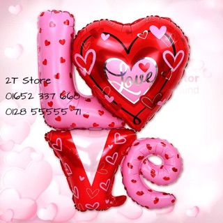 Bóng nhôm chữ LOVE chồng