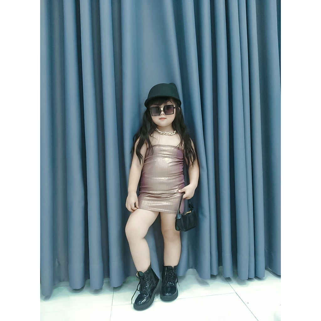 Đầm Body Nhũ Hai Dây Bé Gái Hot trend