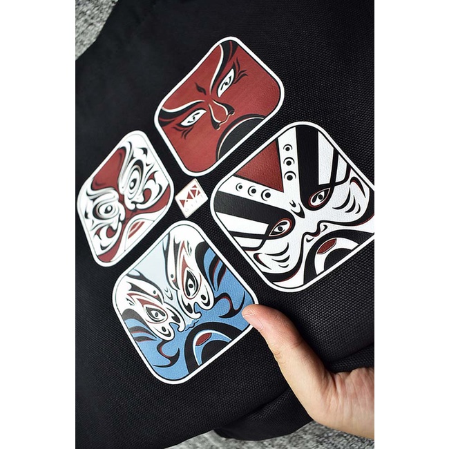 TÚI TOTE CANVAS MÀU TRẮNG ĐEN - HỌA TIẾT TUỒNG - B0BW01