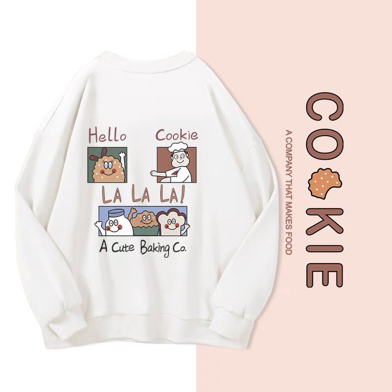 [Mẫu Mới] Áo Nỉ Cotton Dài Tay Nam Nữ Cổ Tròn Unisex Form Rộng Bo Gấu Phối Họa Tiết Chữ COOKIE Zenkonu TOP NAM 1000195 | BigBuy360 - bigbuy360.vn
