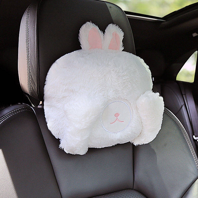 Automotive Headrest Lumbar Support Pillow a Pair of Car Neck Support Pillow Plush Car Pillow Seat Car Cartoon Car Headrest Automotive Headrest wnl9