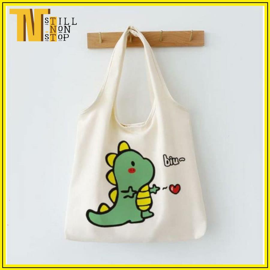 Túi đeo vai , túi tote (VẢI CANVAS MỀM - QUAI LIỀN) - KHỦNG LONG BÌU