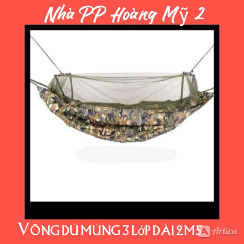 Võng dù 3 lớp có mùng - Hàng thái dài 2m5