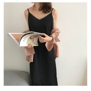 Váy hai dây trơn lụa 42202 CHERRYCOCO