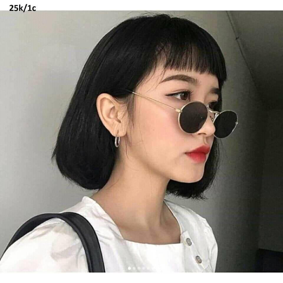 Kính thầy bói nobita gọng đen mắt râm đen hot trend