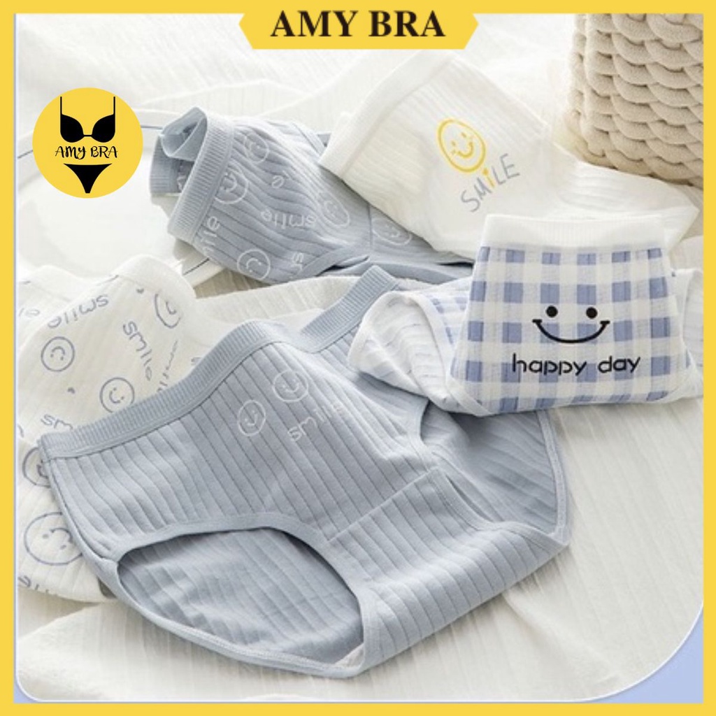Quần Lót Nữ Cotton Dễ Thương - Quần Chíp Nữ Đáy May Chắc Chắn, Không Cộm AMYBRA L131