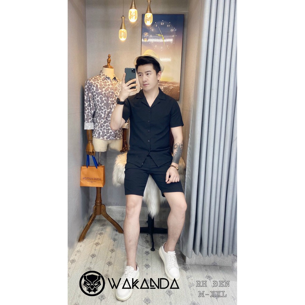 [FREESHIP] Bộ đũi nam thời trang, Set đũi thái cổ bẻ tay ngắn cao cấp Wakanda | BigBuy360 - bigbuy360.vn