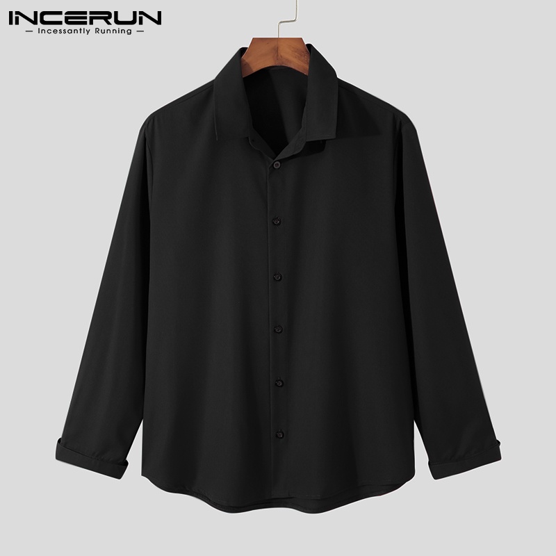 Áo sơ mi INCERUN tay dài cài nút 4 màu sắc tùy chọn phong cách công sở thời trang dành cho nam