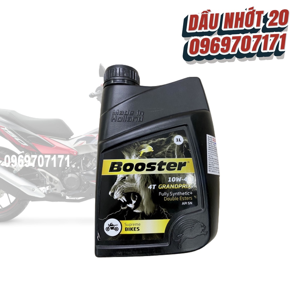 [Sỉ giá tốt]Nhớt Booster 4T GRANDPRIX 10W40 Chai 1L nhập khẩu Hà Lan, hàng xịn giá tốt, hàng xịn giá tốt