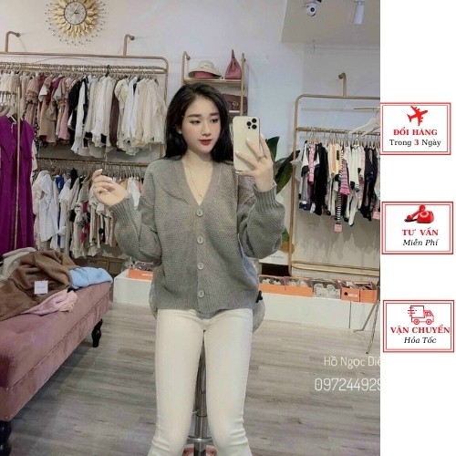 Áo khoác cardigan len nữ thu đông công sở ulzzang Hàn Quốc