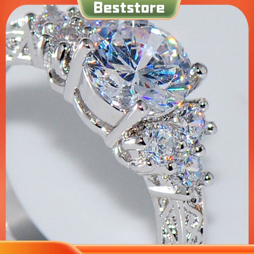 Nhẫn đính hôn nữ đính đá zircon sang trọng