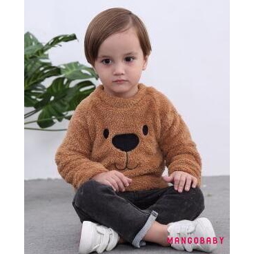 ANN-Cute Bear Kids Baby Girl Boy Top Blouse Sweater Sweatshirt Thick Warm