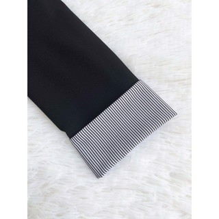 Blazer công sở dáng ngắn đen_REAL