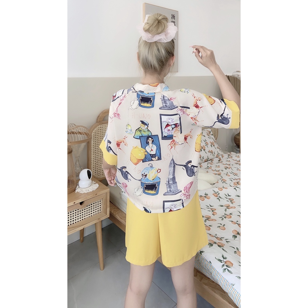 Đồ Bộ Pijama VAYO, Đồ Bộ Nữ Mặc Nhà Ngắn Tay Đẹp Thời Trang Dễ Thương Cao Cấp Quần Short Đùi Dưới 65kg | BigBuy360 - bigbuy360.vn