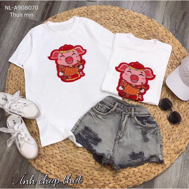 Áo thun nam nữ heo thần tài 03 có bigsize