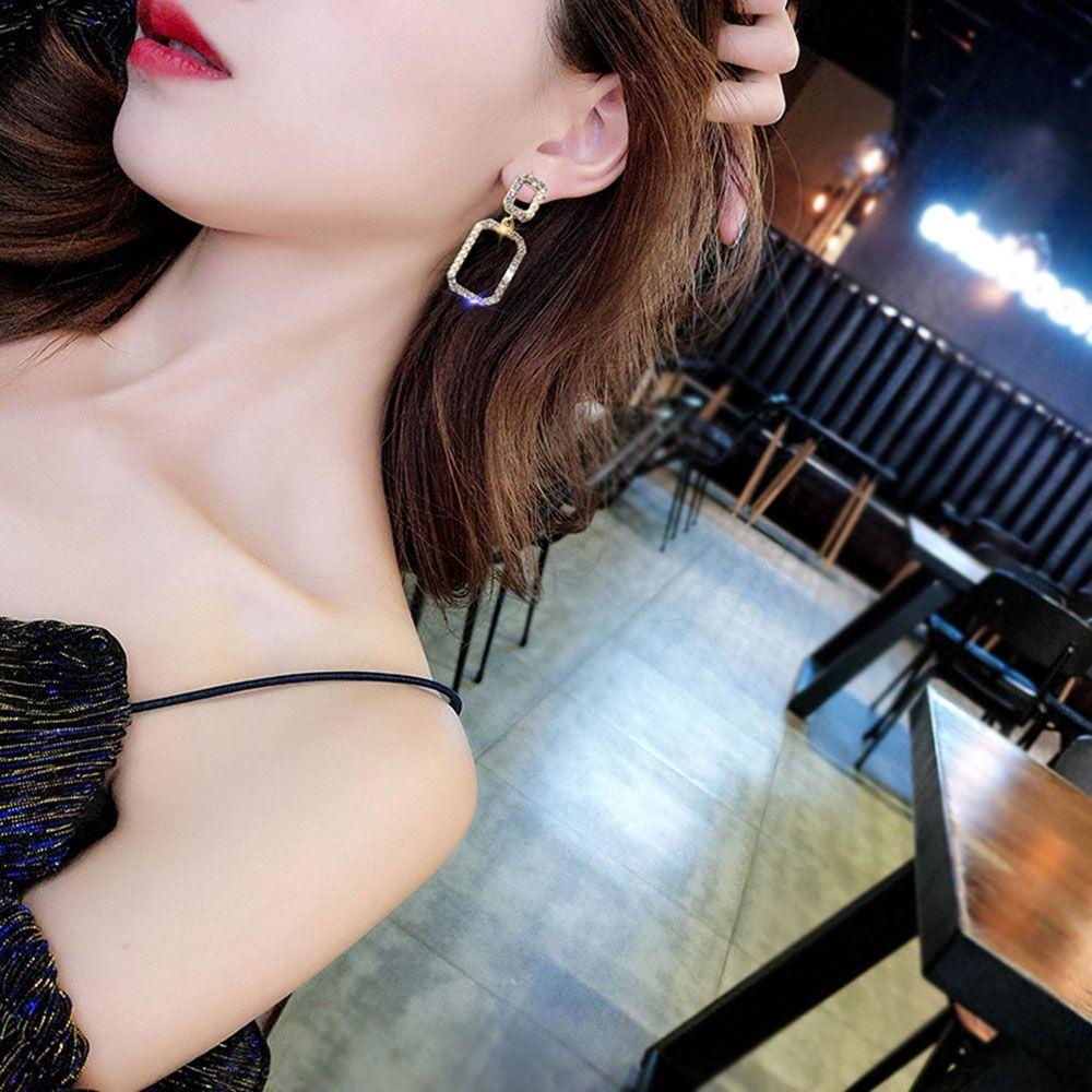 Bông Tai Hình Chữ Nhật Phong Cách Hàn Quốc Thanh Lịch Cho Nữ