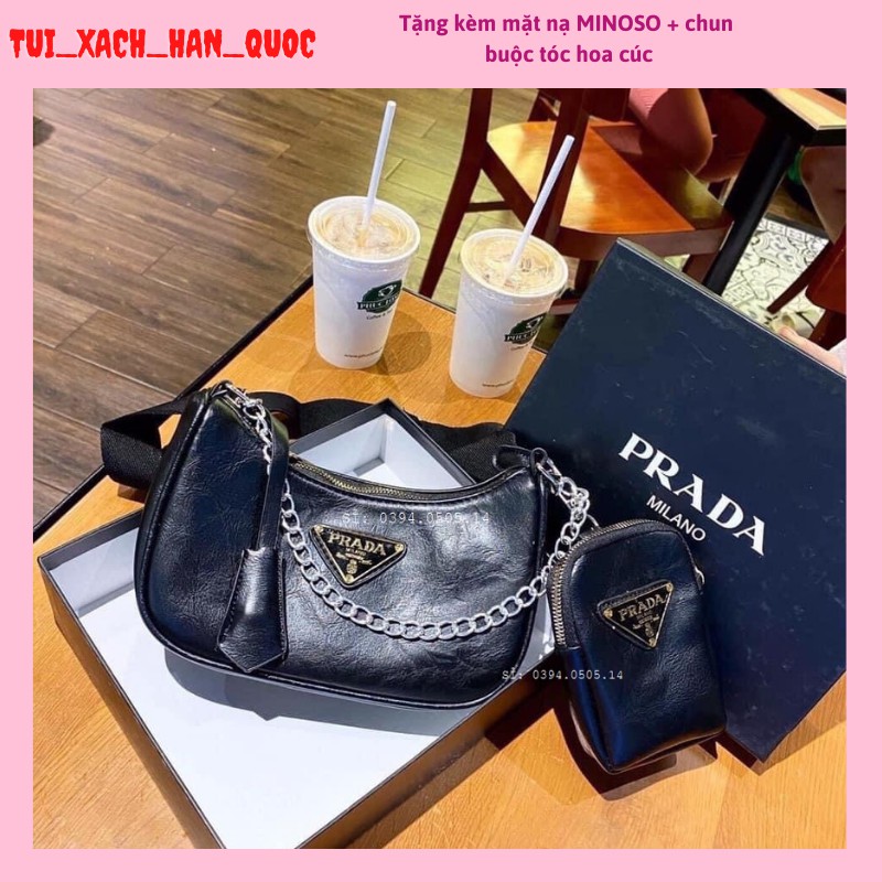 Bộ 2 Túi Ví Đeo Chéo ♥️FREESHIP♥️ Set Túi Nữ PRA Da Mềm Phong Cách Hàn QuốcHQ149