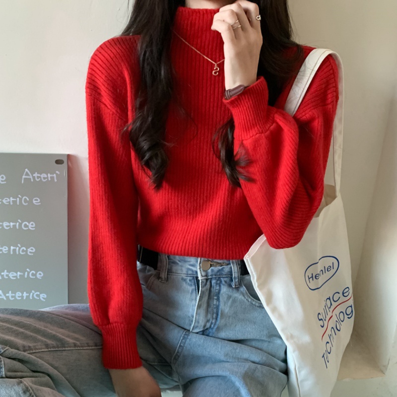 Áo Sweater Cổ Cao Dáng Rộng Thời Trang Thu Đông Cho Nữ
