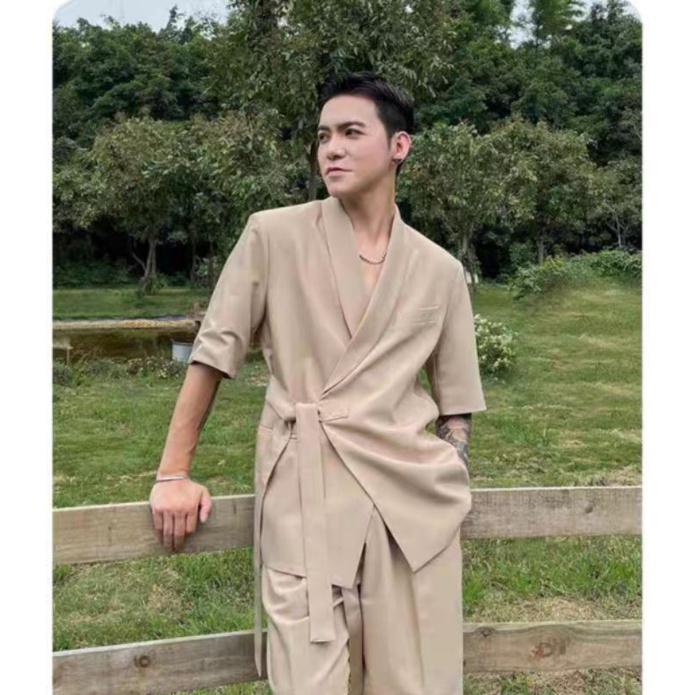SET BỘ ÁO BLAZER QUẦN ỐNG RỘNG CHO NAM - SET VEST NGẮN TAY CHO NAM - Tie Dye Boutique ⏰
