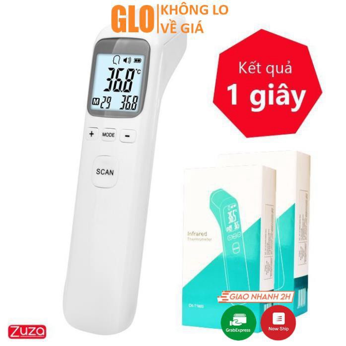 Máy Nhiệt Kế Đo Trán Hồng Ngoại Điện Tử Infrared Thermometer T1803, Súng Bắn Nhiệt Độ Đo Tai Cho Bé