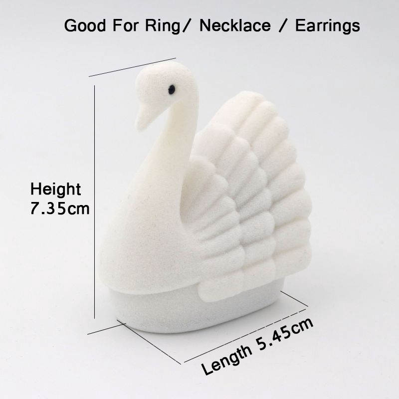 Hộp Quà Tặng Trang Sức Nhẫn Vòng Cổ Nhẫn Bông Tai Hình Gấu Trúc Thiên Nga Đáng Yêu Bằng Nhung Làm Quà Tặng Jewellry