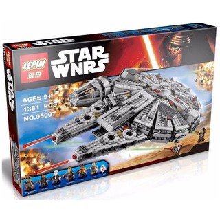 Lego Star Wars Lepin 05007 Bela 10467 Lele 79211 Millennium Falcon Xếp hình phi thuyền chim ưng ngàn tuổi vừa 1381 khối