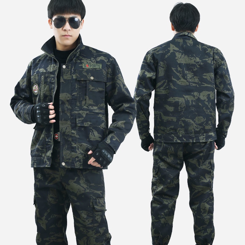 Áo Khoác Vest Dày Phối Màu Rằn Ri Kiểu Quân Đội Thời Trang Xuân Thu Cho Thợ Hàn Điện