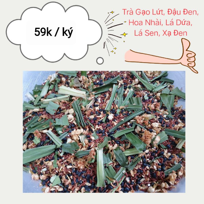 Combo 2 ký Trà Gạo Lứt, Đậu Đen Xanh Lòng, Hoa Nhài, Xạ Đen, Lá Sen, Lá Dứa