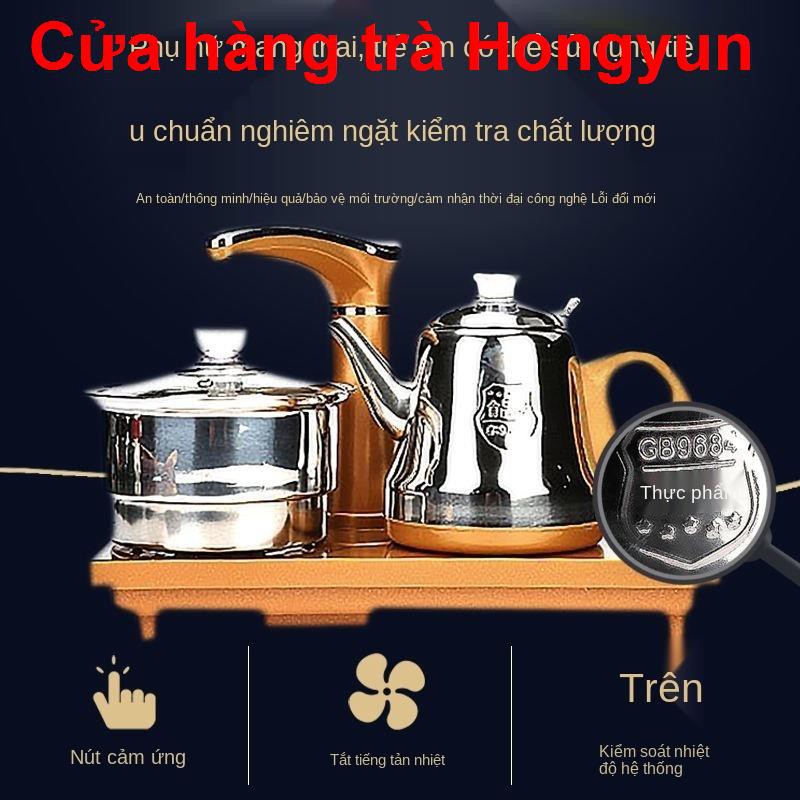 Khay trà giả gỗ mun bộ dụng cụ Kung Fu cốc gốm sứ đơn giản gia bếp từ điện bàn đạo nguyên khối