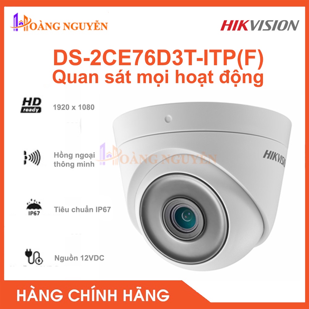 [NHÀ PHÂN PHỐI] Camera HD-TVI Hikvision DS-2CE76D3T-ITP(F)