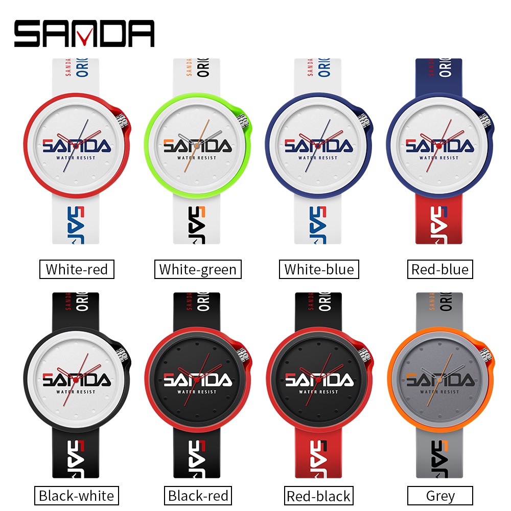 Đồng hồ thể thao Sanda 3200-15 chống thấm nước màu trơn thời trang cho nữ 