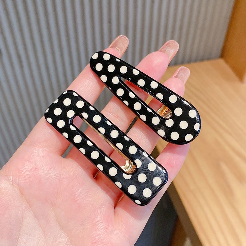 Kẹp Tóc Họa Tiết Chấm Bi Phong Cách Retro Hàn Quốc