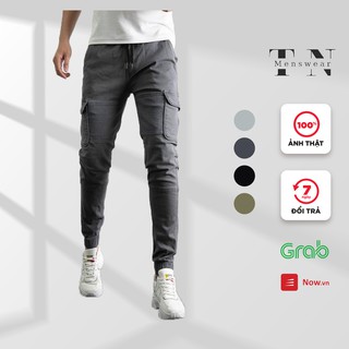 [Mã 1611FAGIAM15K0 giảm 15K đơn từ 99K] Quần Jogger Kaki Túi Hộp Nam Thiết Kế Lưng Thun Cao Cấp 4 Màu Đen Ghi Than Rêu