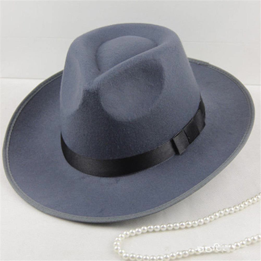 Mũ Fedora vải nỉ rộng vành phong cách vintage