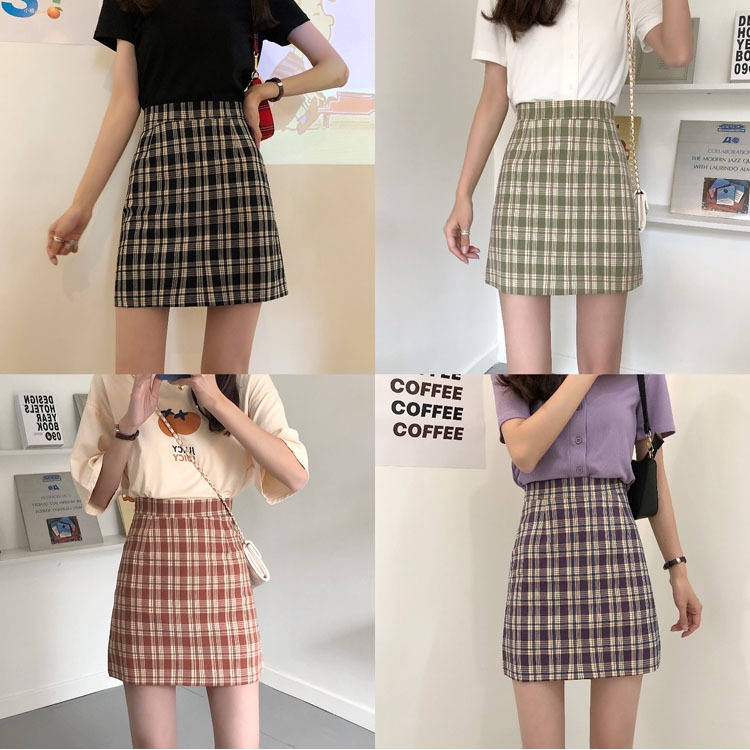 Chân Váy Chữ A Lưng Cao Họa Tiết Sọc Caro Thời Trang | BigBuy360 - bigbuy360.vn