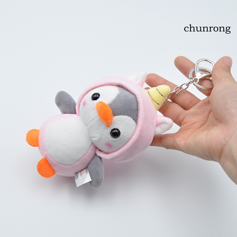 Móc khóa hình chim cánh cụt nhồi bông ngộ nghĩnh xinh xắn