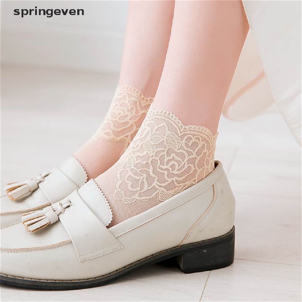 Đôi Vớ Ren Trong Suốt Chống Trượt Thời Trang Cho Nữ