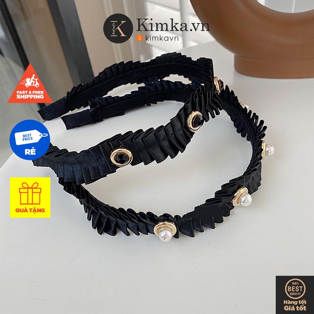 (0721) Bờm Tóc Tiểu Thư Hàn Quốc Vải Gấp Sang Trọng