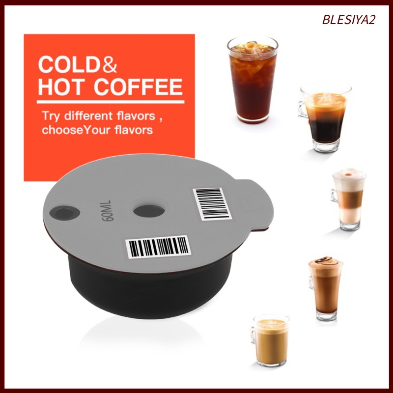 [BLESIYA2]Reusable Coffee Capsule Pod Slicone Lid Fits Bosch for Tassimo Machine 60ml