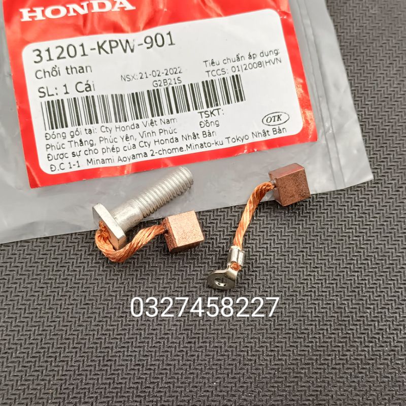 Bộ chỗi than motor đề xe FUTURE NEO, X, Mập 125... zin honda